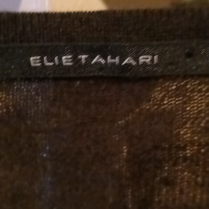 Elie Tahari Brown/Tan/Beige Buttoned Down Blouse W Dandelions M/L